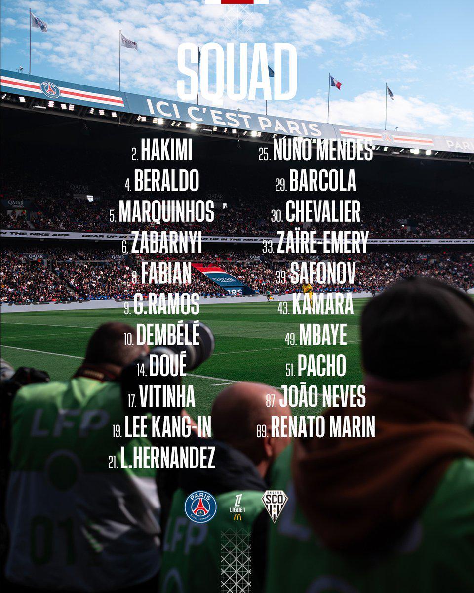 开云体育中国-巴黎战昂热大名单：若昂-内维斯回归，KK、多纳鲁马缺席